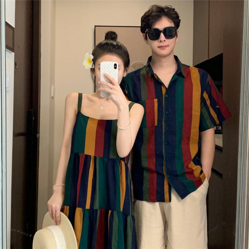 (MP - 19) Váy 2 Dây “Sunset Stripes” – Dài Mềm, Mặc Nhẹ Tênh