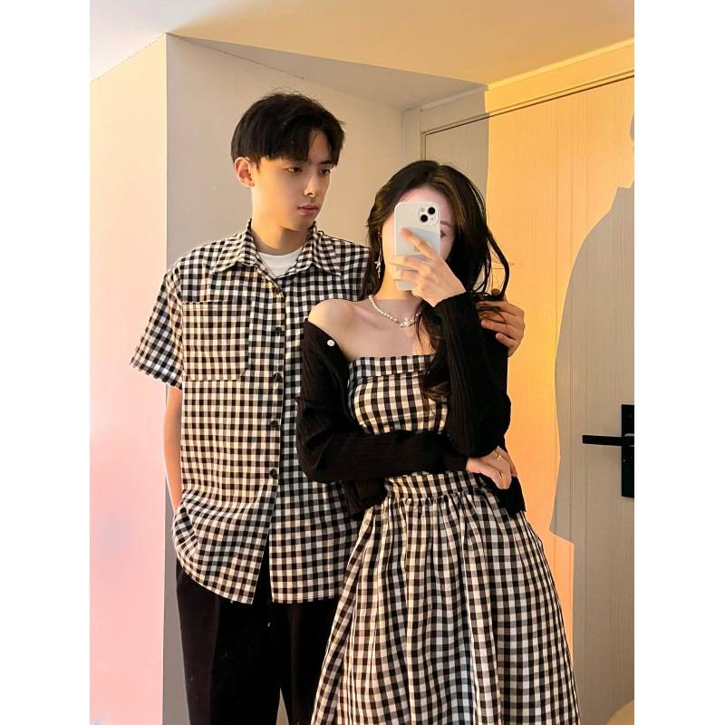 (MP - 15) Đầm caro cúp ngực dáng xòe – Style Hàn Quốc nhẹ nhàng