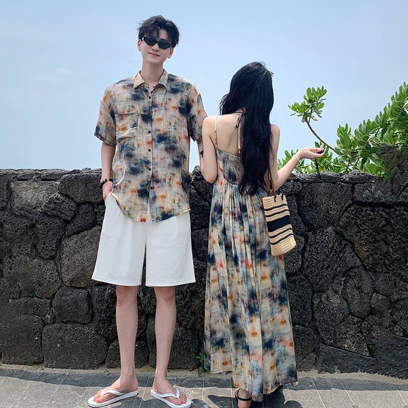 (MP - 08) Áo Sơ Mi Màu Loang “Ocean Flame” – Mát & Chất