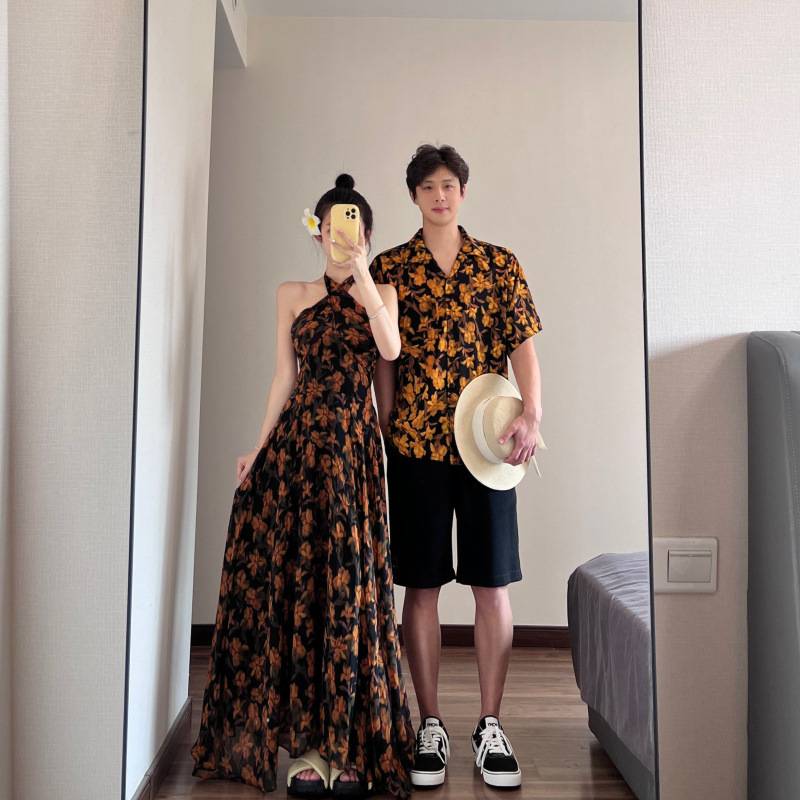 (MP - 11) Đầm Maxi Hoa Lá Nhiệt Đới