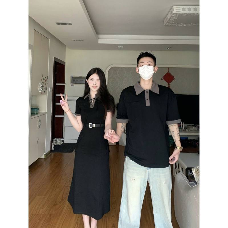 (MP - 04) Áo Polo Nam Đen Cổ Xám “Urban Mood” – Đơn Giản Mà Cực Ngầu