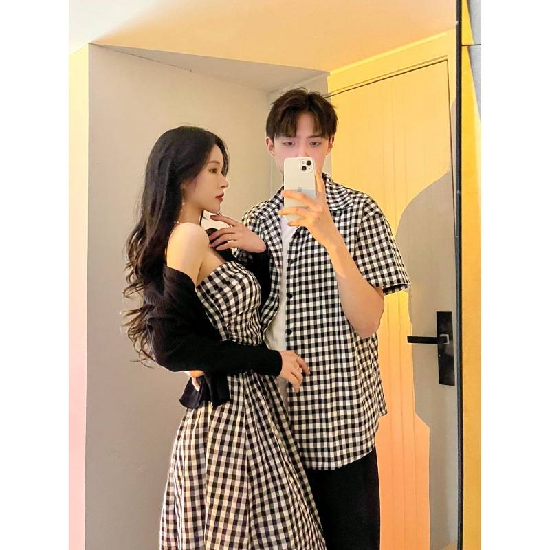 (MP - 15) Đầm caro cúp ngực dáng xòe – Style Hàn Quốc nhẹ nhàng