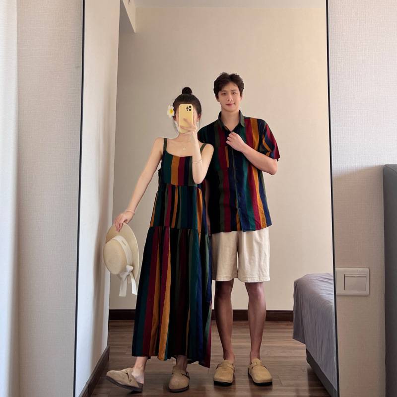 (MP - 19) Váy 2 Dây “Sunset Stripes” – Dài Mềm, Mặc Nhẹ Tênh