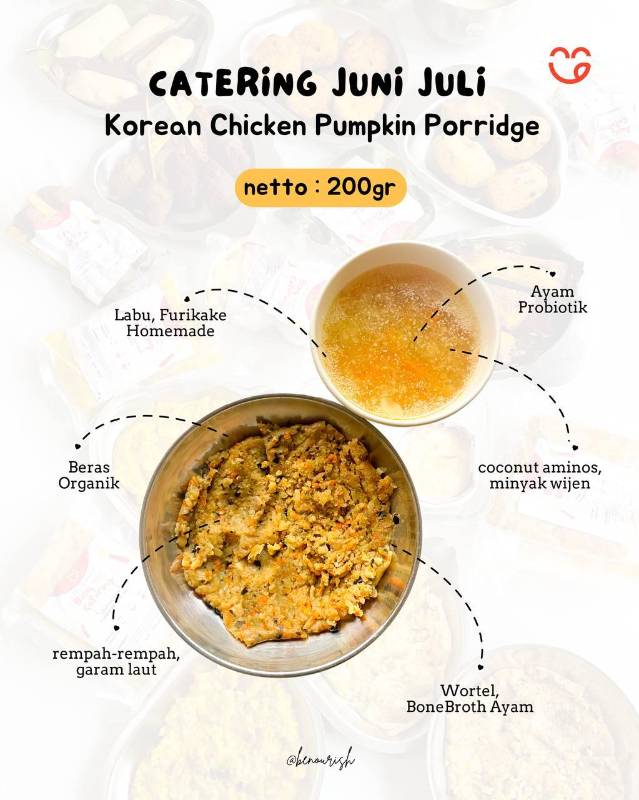 Korean chocken probiotic pumpkin porridge (Nasi Tim)