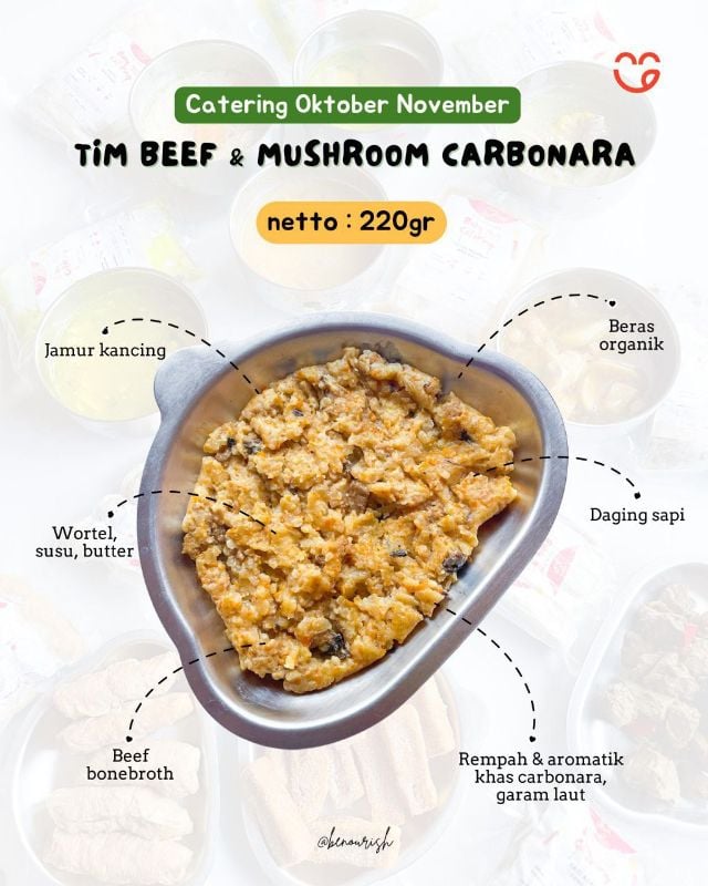 Tim beef grassfed & mushroom carbonara