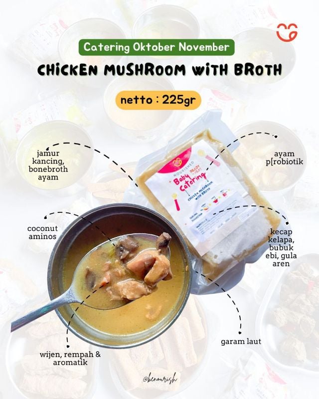 Chicken probiotic mushroom with broth