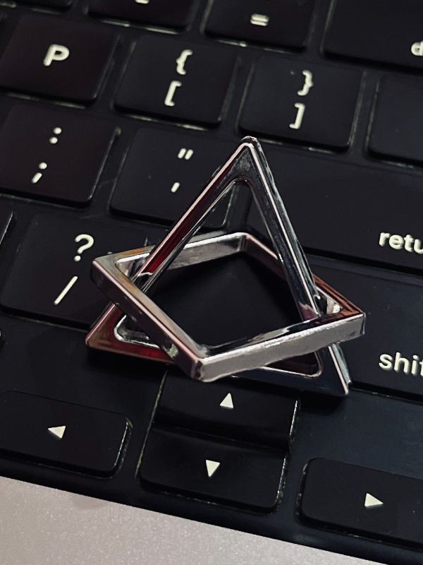 Geometric Shapes Chrome Pendant