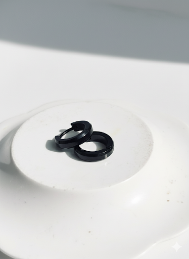Black Hoop Earrings