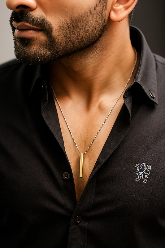 Vertical Bar Ball Necklace