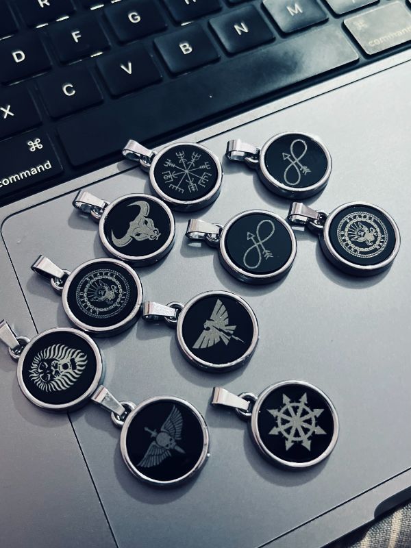 Printed Circle Pendants