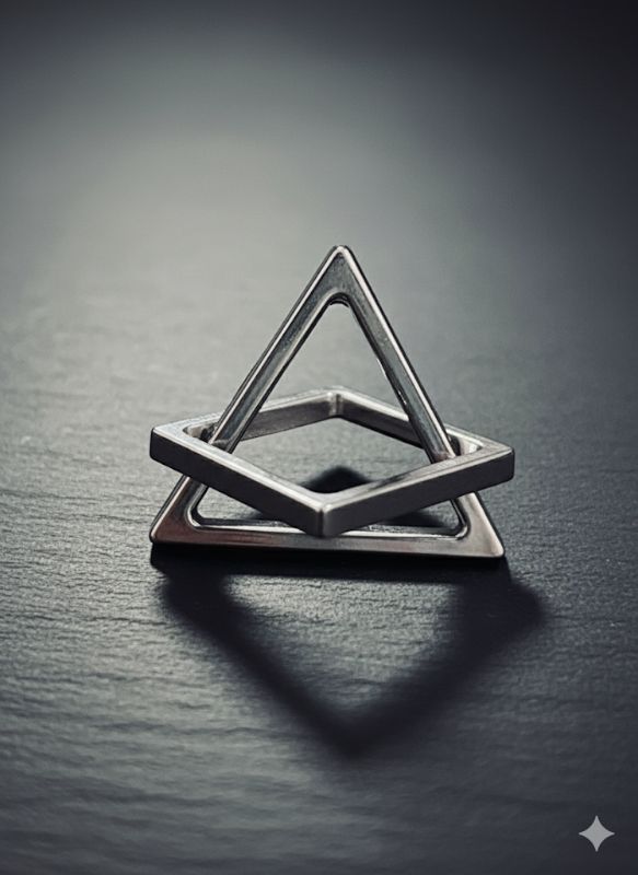 Geometric Shapes Chrome Pendant