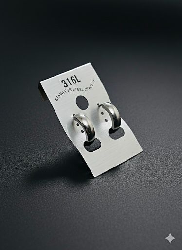 Thick Silver Hoop Earrings