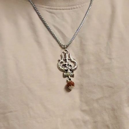 Rudraksh Trishul Rolo Box Necklace