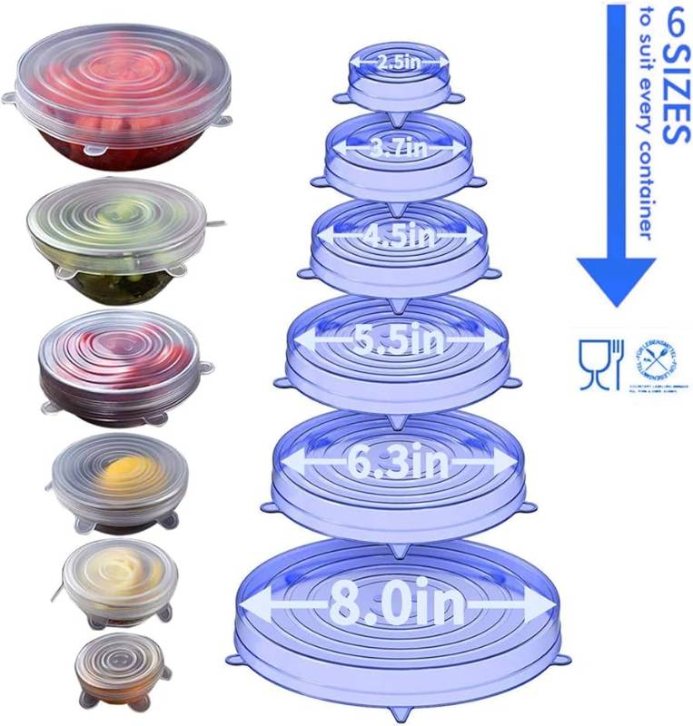 Silicone Stretch Lids (Pack of 6)