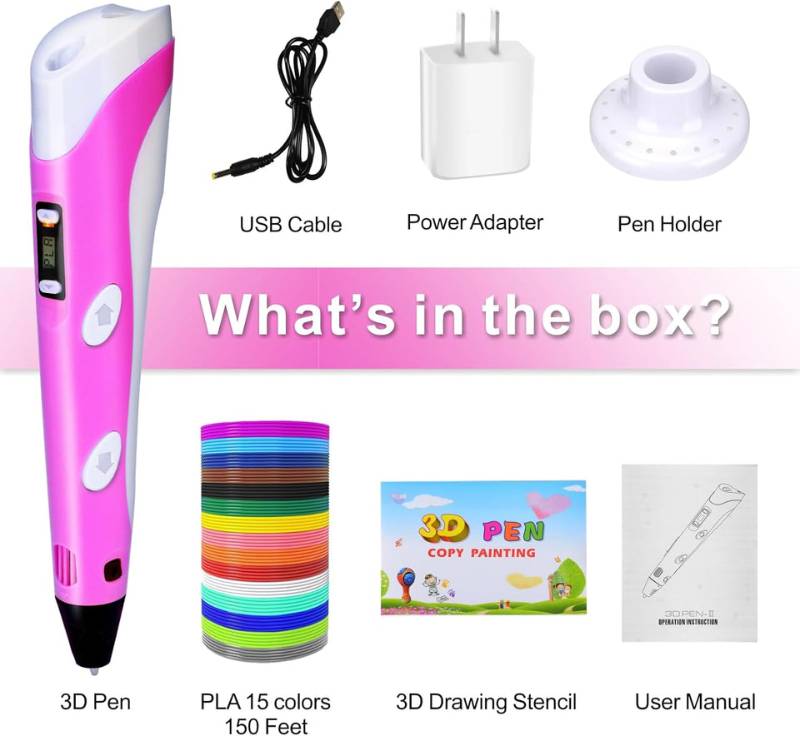 3D Printing Pen for Kids & Beginners – PLA Filament Included (Random Color)