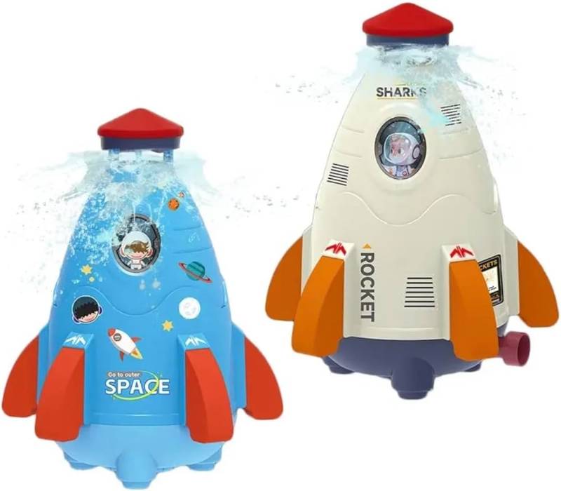Sprinkler Rocket Launcher Summer Toys for Kids (1 Set) – 360° Rotating Water Sprinkler