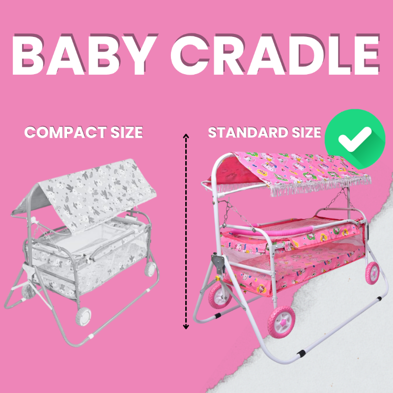 Rubber wheel Baby Coated Cradle