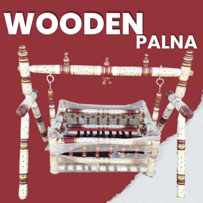 Wooden Sankheda Cradle T - Stand