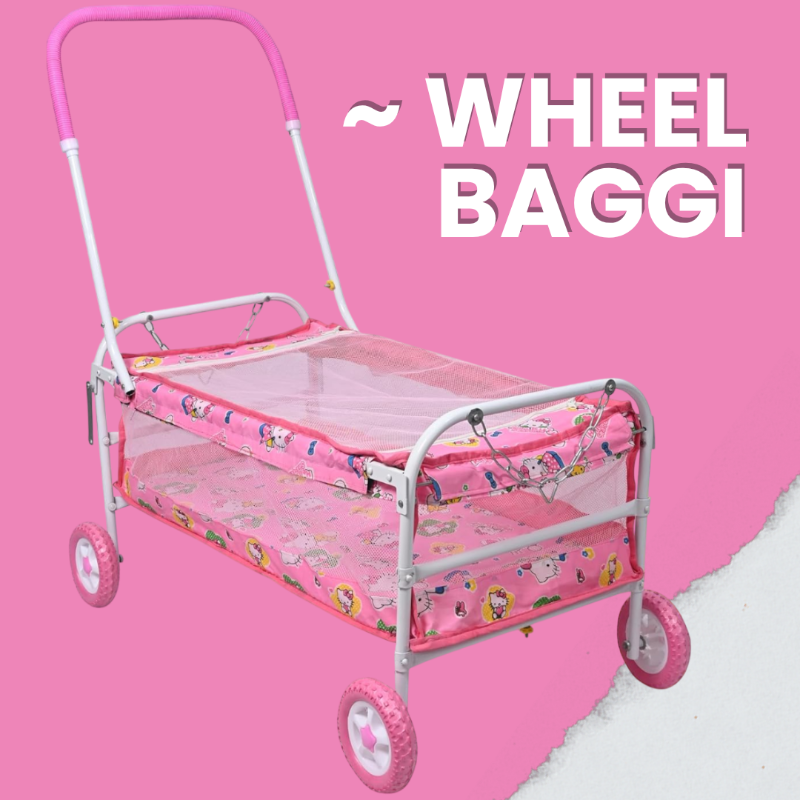 Rubber wheel Baby Coated Cradle