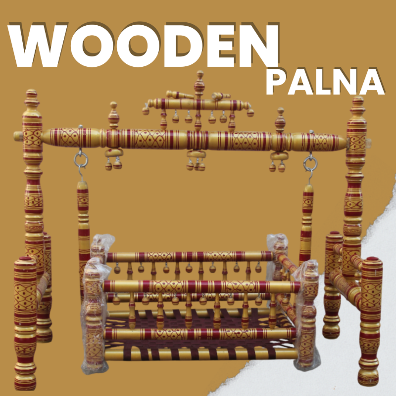 Wooden Balmukut Traditional Cradle Raja