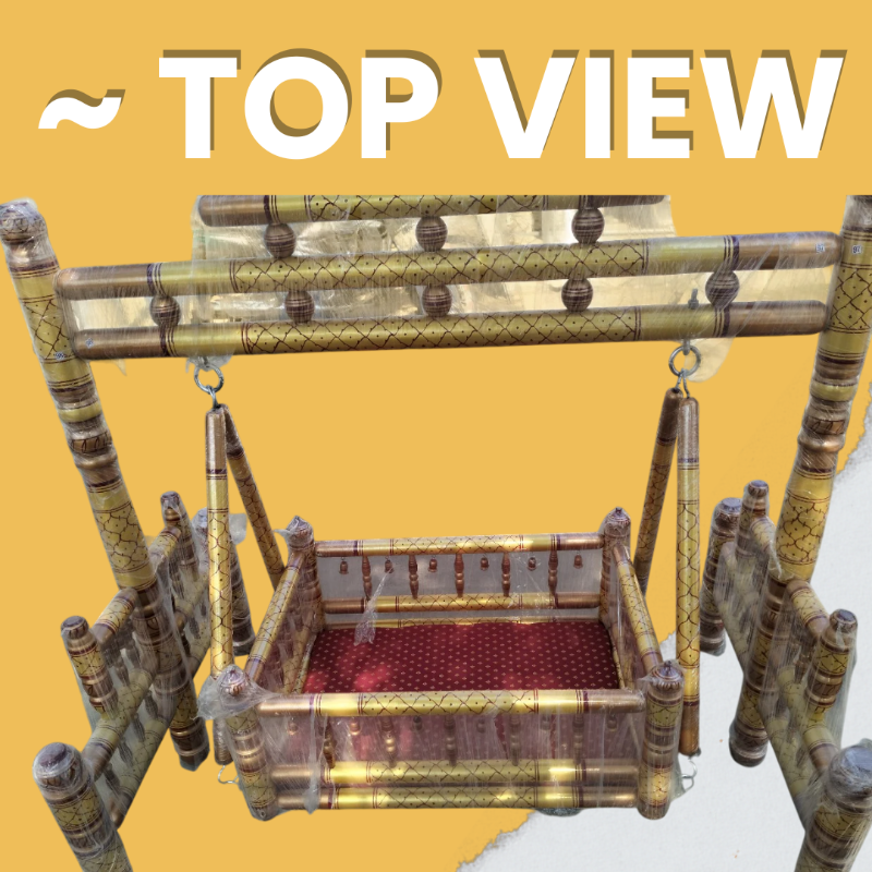 Wooden Pure Teak Wood Big Cradle (Raj-gharana)