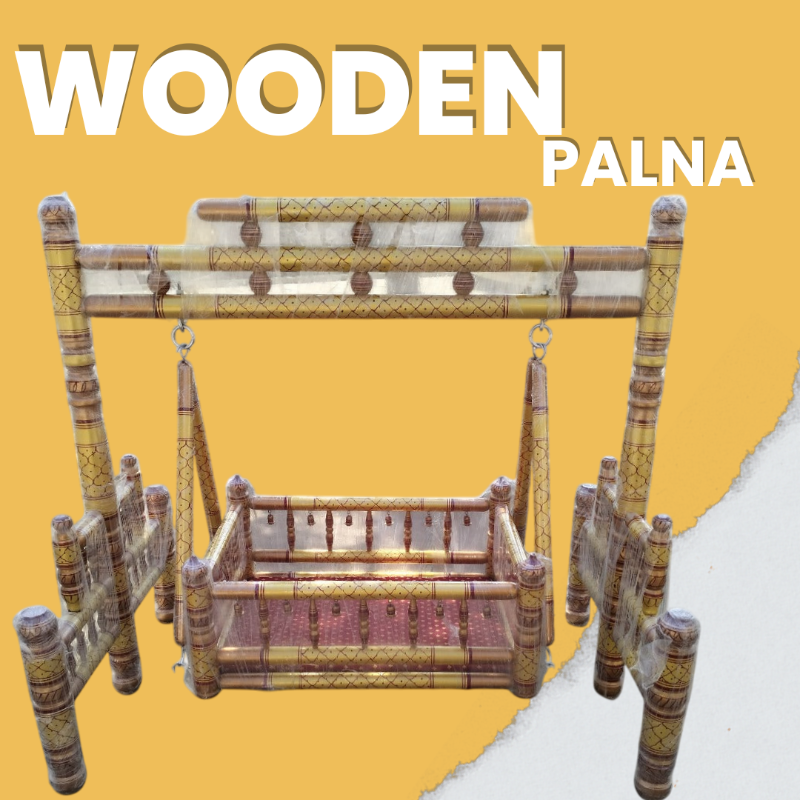 Wooden Pure Teak Wood Big Cradle (Raj-gharana)