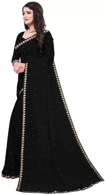 Women Georgette Embroidery Saree With blouse Piece