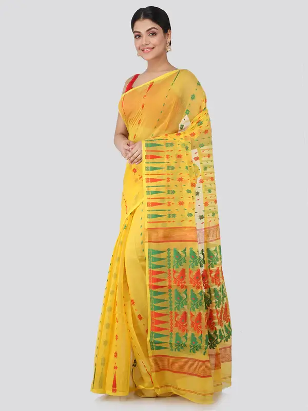 Women`s Tant Cotton Silk Handloom Cotton Blend Saree