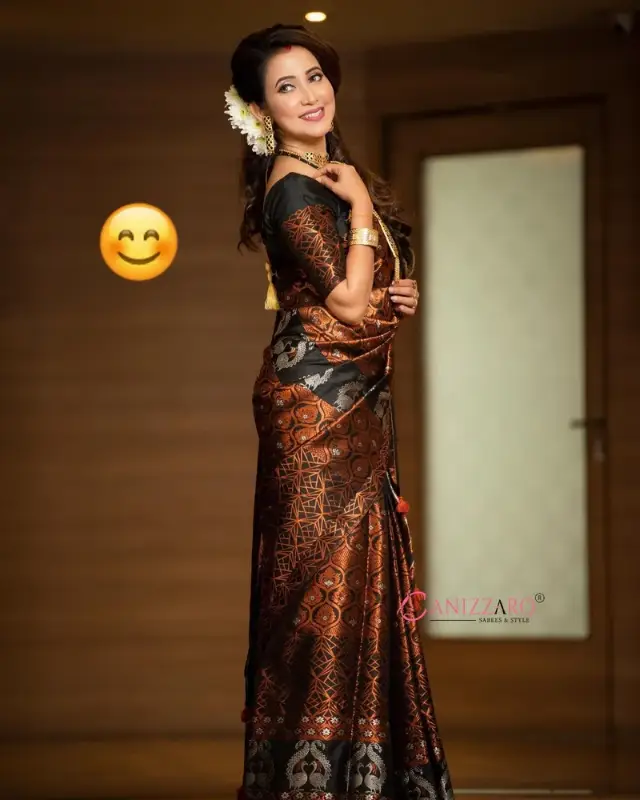 Mix POLY Paat Silk Blend Assamese Jura Mekhala Chador