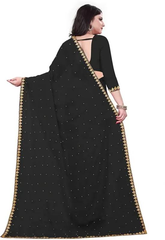 Women Georgette Embroidery Saree With blouse Piece