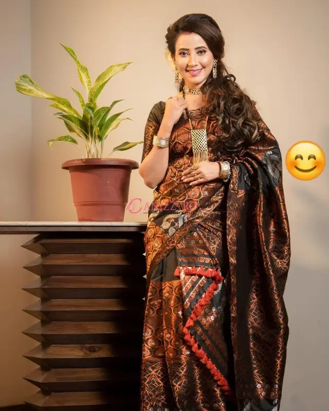 Mix POLY Paat Silk Blend Assamese Jura Mekhala Chador