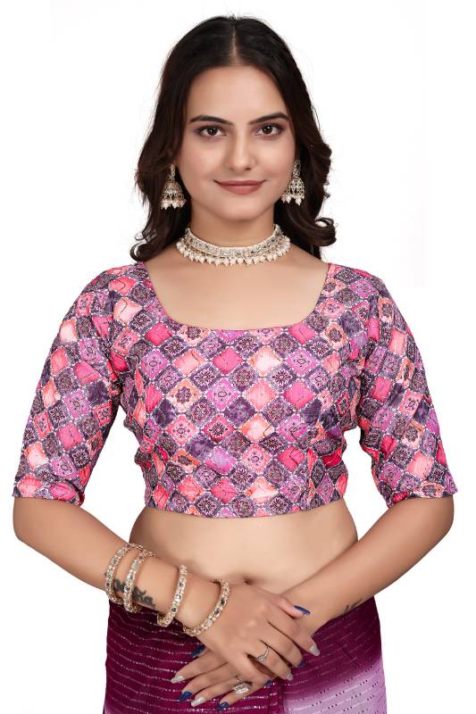 Striped Daily Wear Silk Blend, Georgette Saree