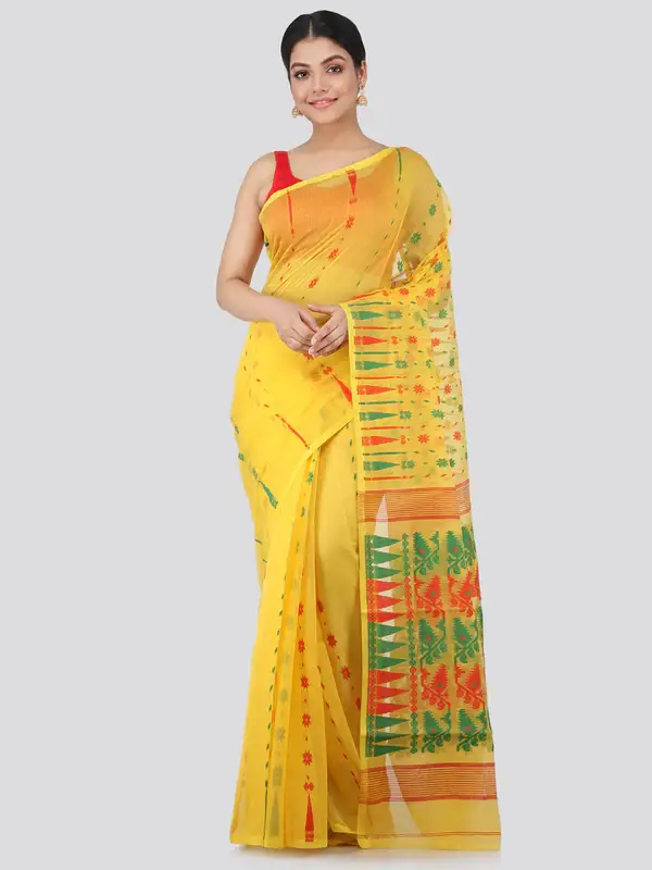 Women`s Tant Cotton Silk Handloom Cotton Blend Saree