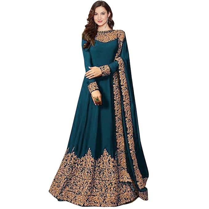Designer embroidered georgette salwar suit semi stitched