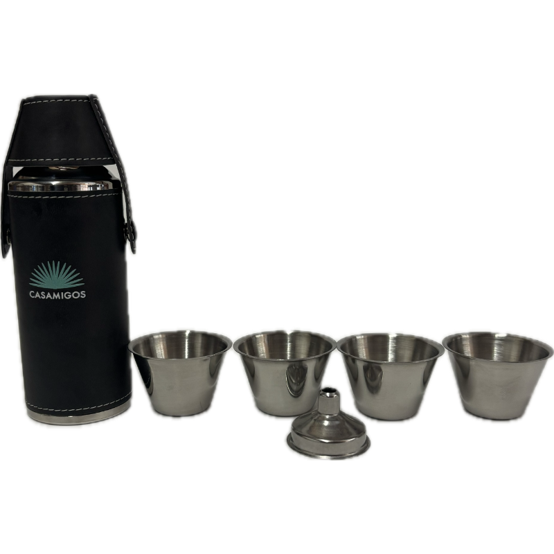 8oz Flask + 4 Shot Glasses - TED1017