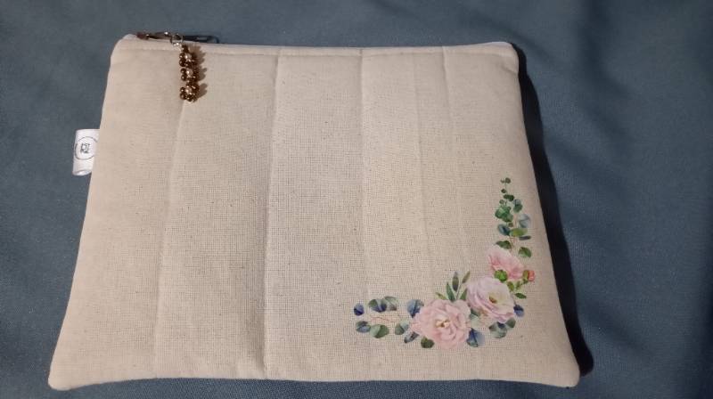 Neceser de lienzo grande rosas