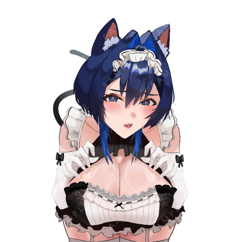 Kronii Cat Maid Strip Standee by OtaPic