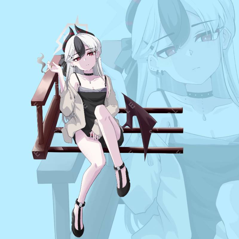 Kayoko Sitting Standee by MikeDrawArt
