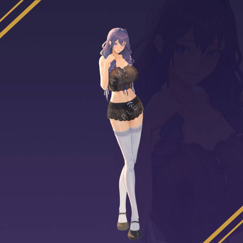 Ouro Kronii Maid Lingerie Standee by Pawz212