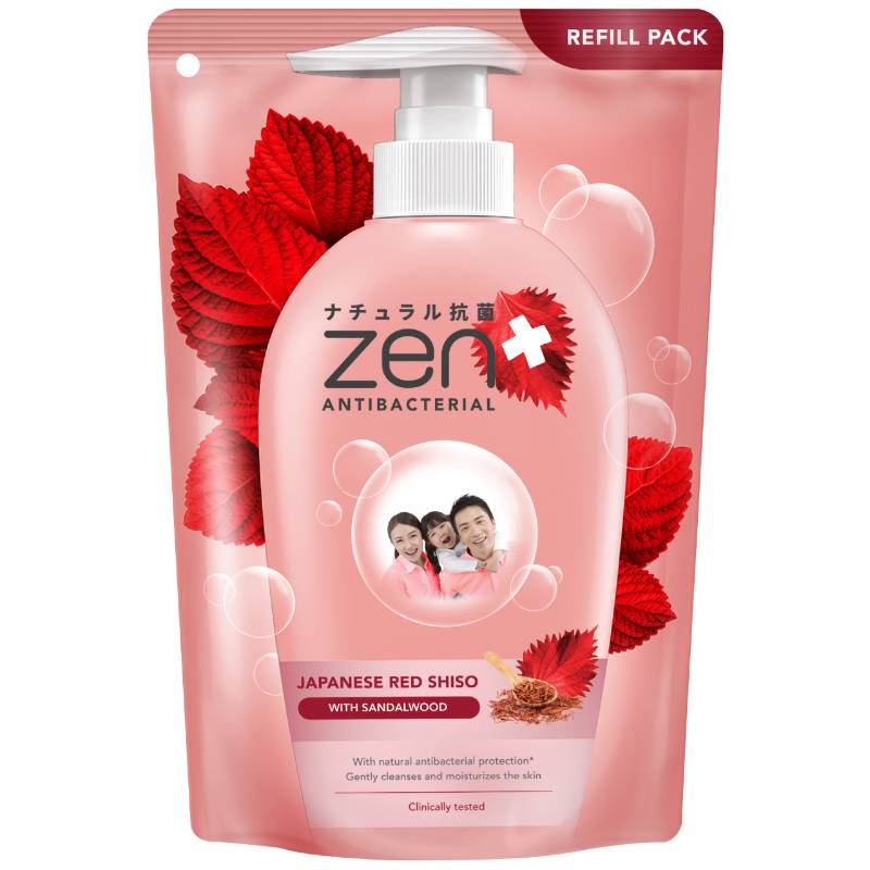 ZEN BODY WASH ANTIBACTERIAL JAPANESE RED SHISO WITH SANDALWOOD 400ML