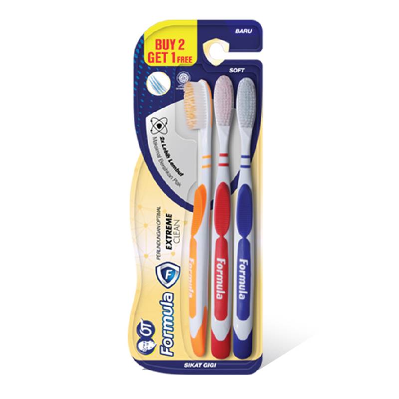 FORMULA SIKAT GIGI ETREME CLEAN SOFT MULTIPACK ISI 3