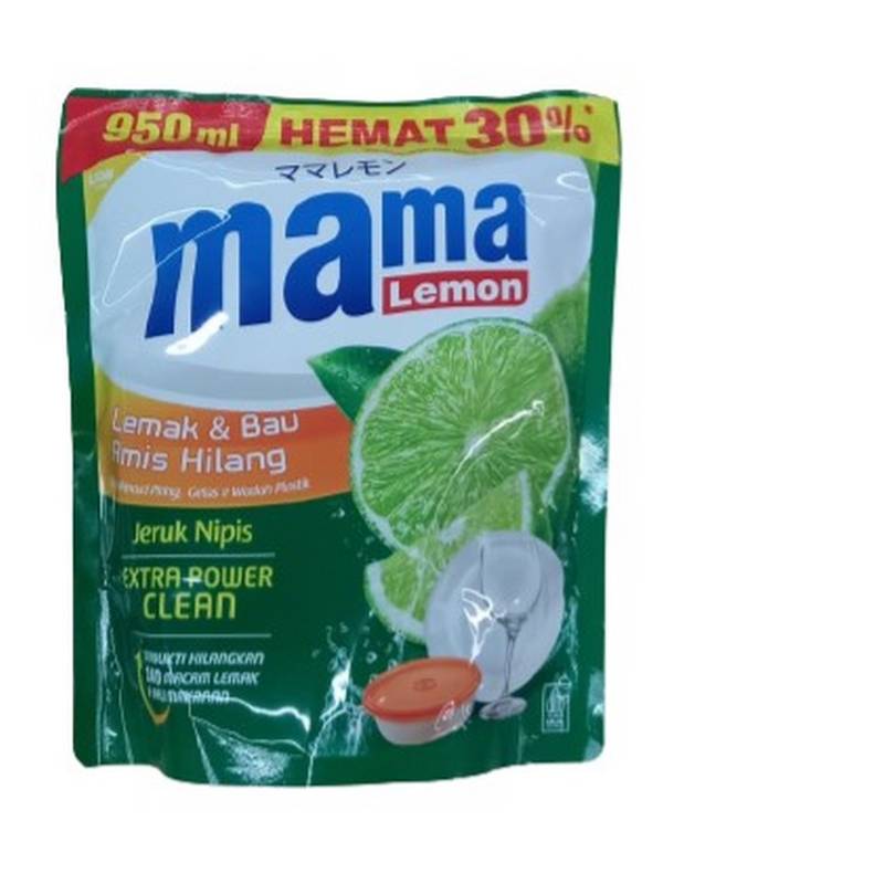 MAMA LEMON DISH WASH JERUK NIPIS EXTRA POWER CLEAN REFILL 950ML