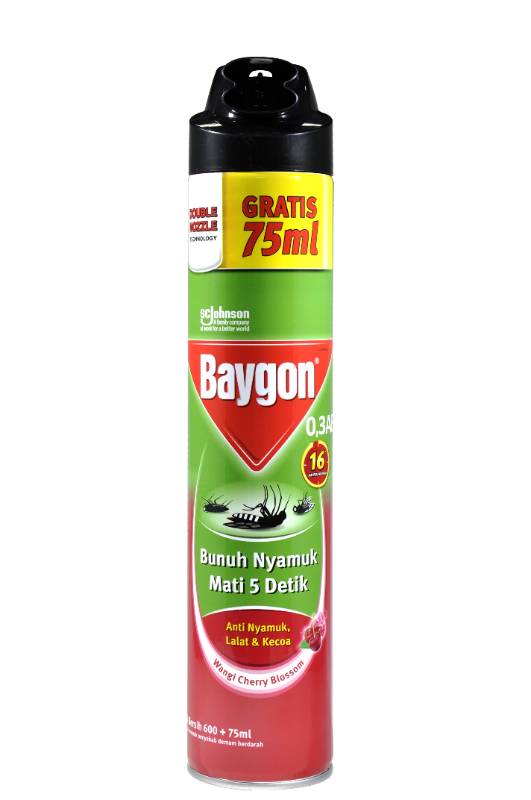 BAYGON ANTI NYAMUK LALAT & KECOA AEROSOL WANGI CHERRY BLOSSOM 600ML