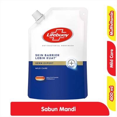 LIFEBUOY BW MILD CARE-WH POUCH 400 ML