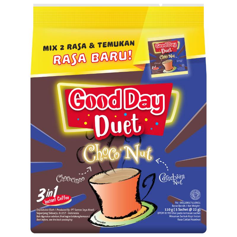 GOOD DAY KOPI BUBUK RASA CHOCOCINNO DAN CARABIAN NUT 5'S