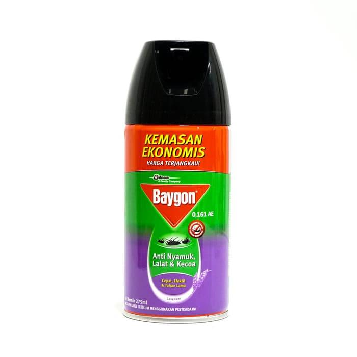 BAYGON ANTI NYAMUK LALAT & KECOA AEROSOL WANGI SILKY LAVENDER 200ML
