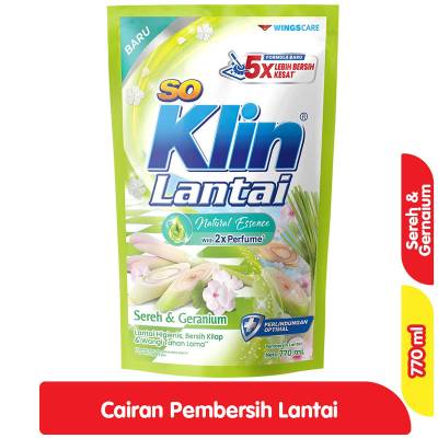 So Klin Cairan Pembersih Lantai Sereh & Geranium Refill 770 ml