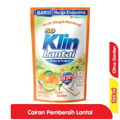 So Klin Cairan Pembersih Lantai Citrus Garden Refill 700 ml