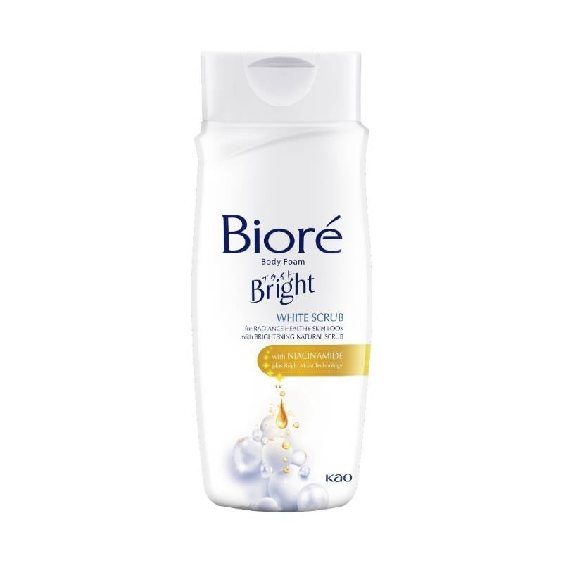 BIORE BRIGHT BODY FOAM WHITE SCRUB WITH NIACINAMIDI 100ML