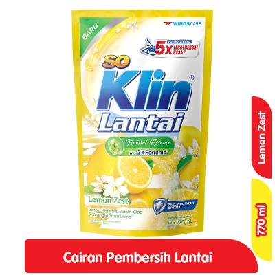 So Klin Cairan Pembersih Lantai Lemon Zest Refill 770 ml